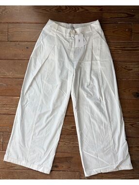 The Frankie Shop NWT White Wide Leg Cropped Trousers Pants S
